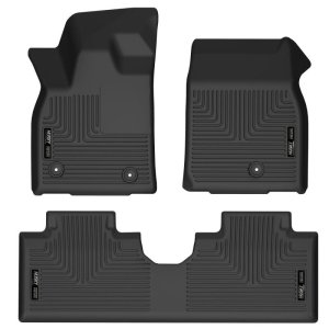 Ford Mustang Mach-E Floor Liners - Front + 2nd Seat - Husky Liners - Weatherbeater - Black - `21-`27 Ford Mustang Mach-E Floor Liners - Front + 2nd Seat - Husky Liners - Weatherbeater - Black - `21-`27